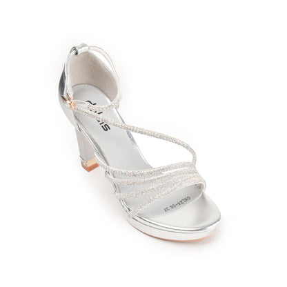 Silver Strappy Block Heels | 200H-S Dolcis