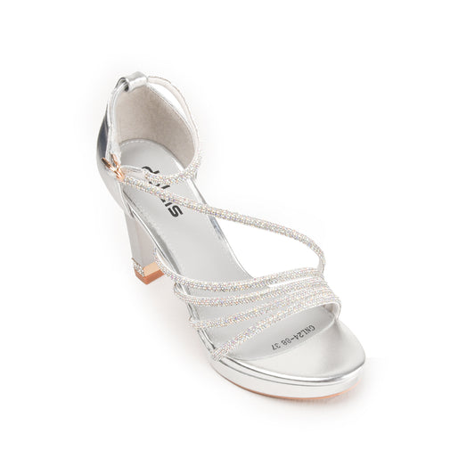 Silver Strappy Block Heels | 200H-S Dolcis