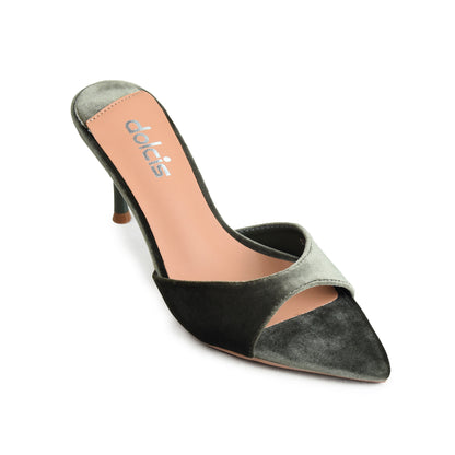 Dark Olive Green Crystal  Party Heels | 508N-K