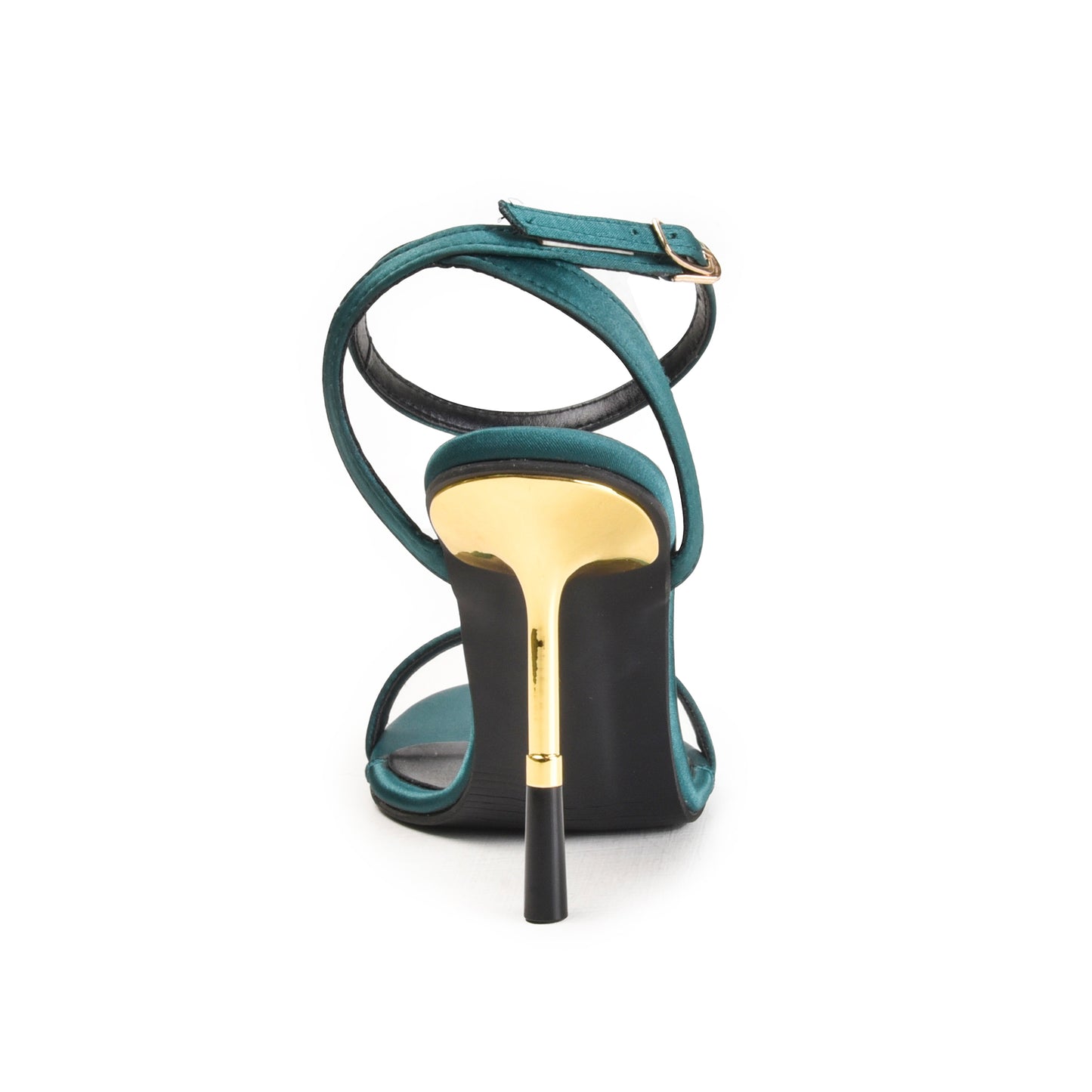 Elegant Teal Satin Heels with Gold Accent | 205H-K Dolcis