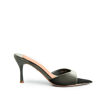 Dark Olive Green Crystal  Party Heels | 508N-K