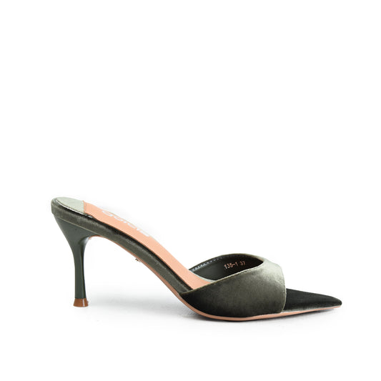Dark Olive Green Crystal  Party Heels | 508N-K