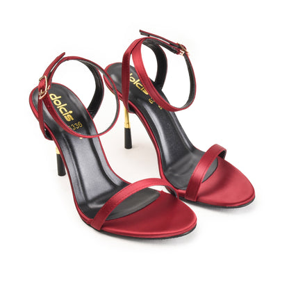 Glam Maroon Gold Heel Sandals | 205H-M Dolcis