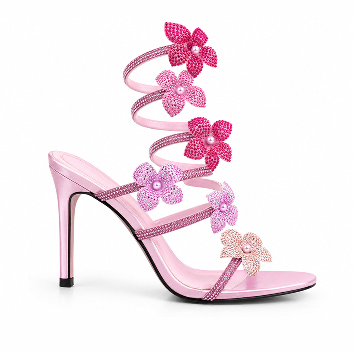Pink Crystal Strap Party Heels |270H-P