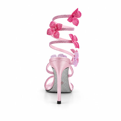 Pink Crystal Strap Party Heels |270H-P