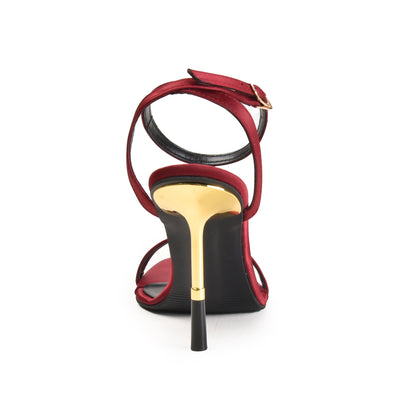 Glam Maroon Gold Heel Sandals | 205H-M Dolcis