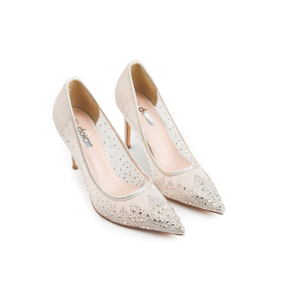 Golden Crystal-Embellished  Heels | 438P-X
