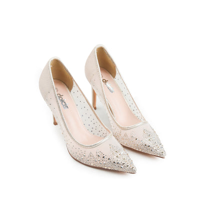 Golden Crystal-Embellished  Heels | 438P-X