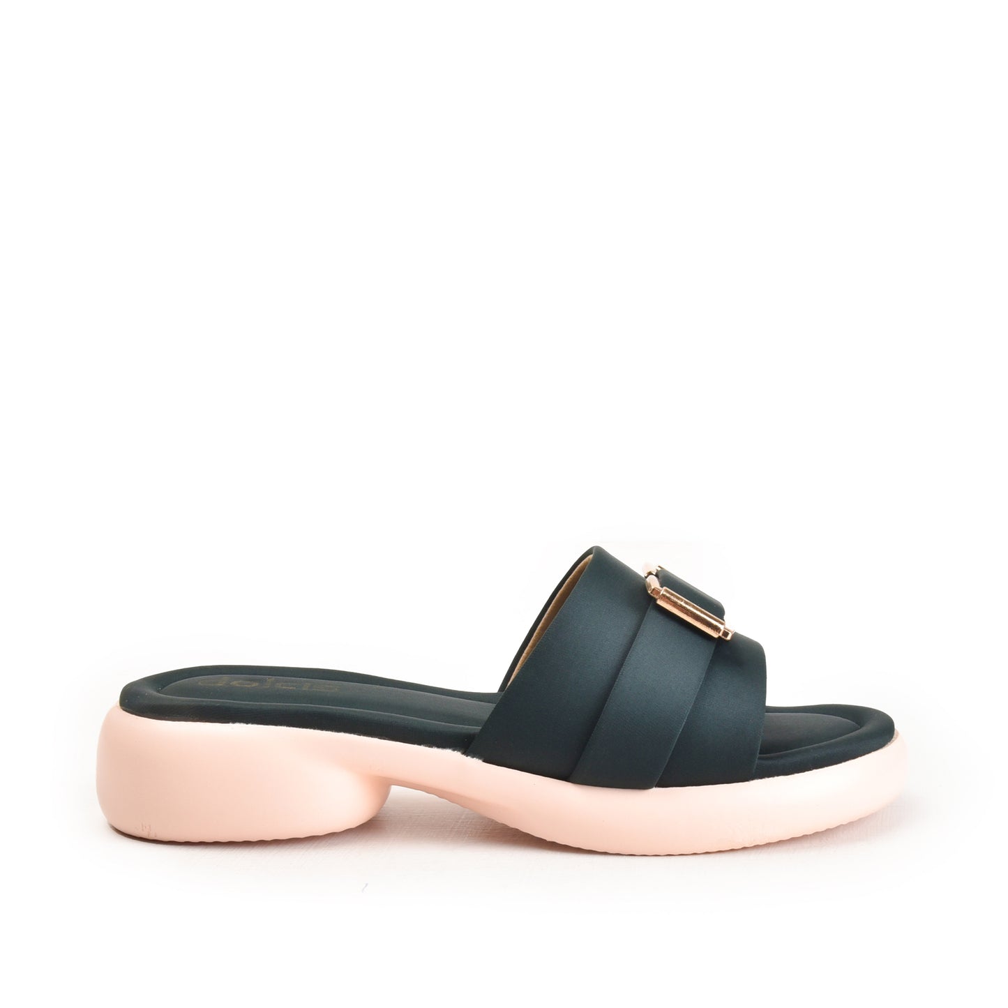 Black and White Buckle Strap Flats | 503M-K Dolcis