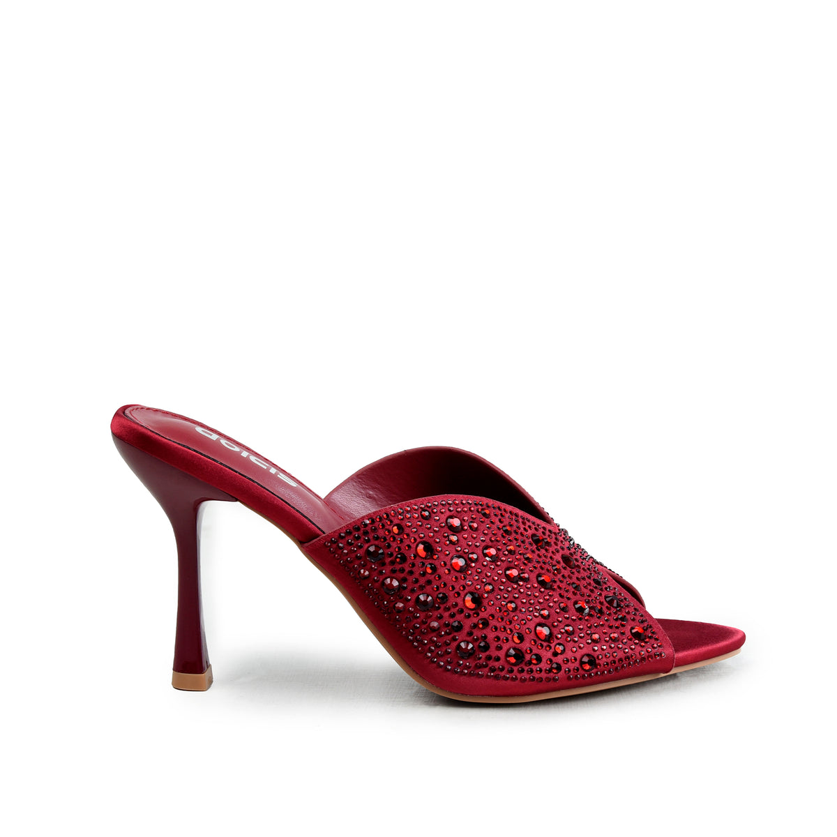 Maroon Crystal Pencil Heel Sandals | 514N-M