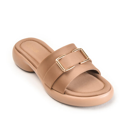 Beige Buckle Strap Comfort Flats | 503M-BI Dolcis