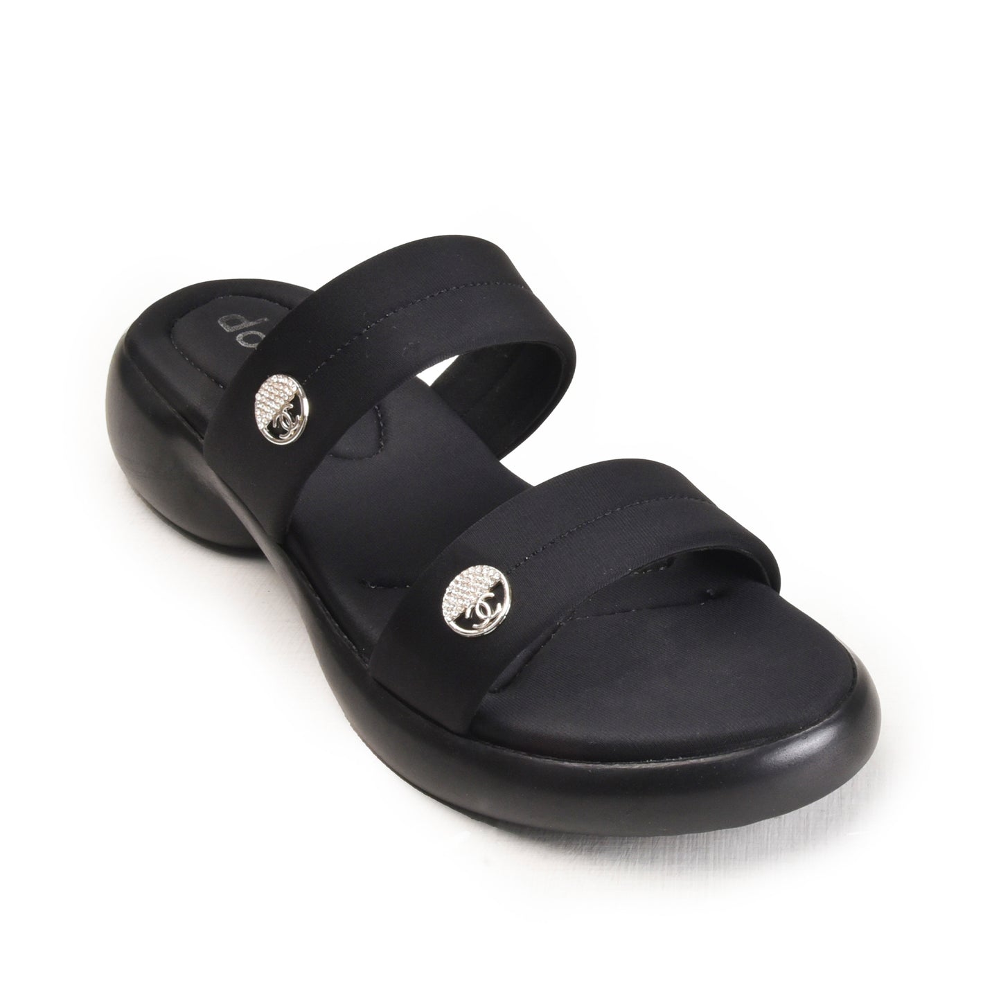 Classic Black Double-Strap Flip Flops | 502M-C Dolcis