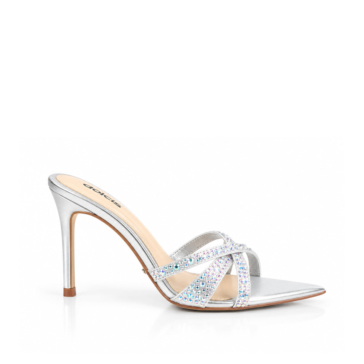 Silver Crystal Strap Party-Heels | 510N-S