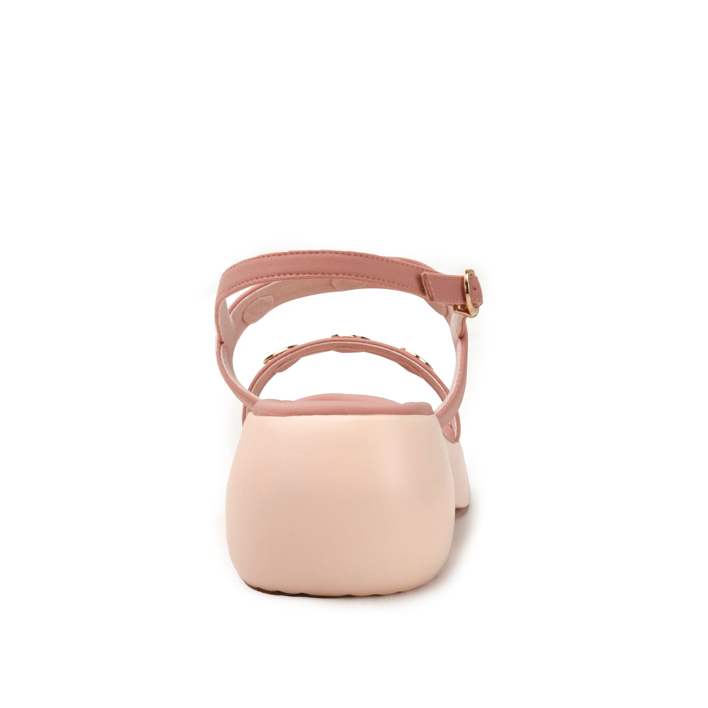 Pink Buckle-Strap Sandals with Cushioned Sole Flat | 230H-P