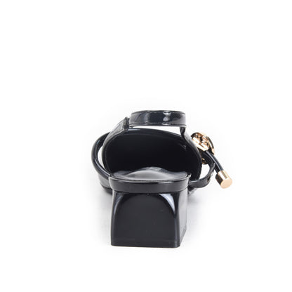 Black Slingback Flats Slippers | 416P-C