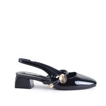 Black Slingback Flats Slippers | 416P-C