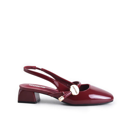 Maroon Slingback Flats Slippers | 416P-M