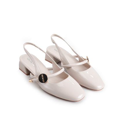 Beige Slingback Flats Slippers | 416P-F