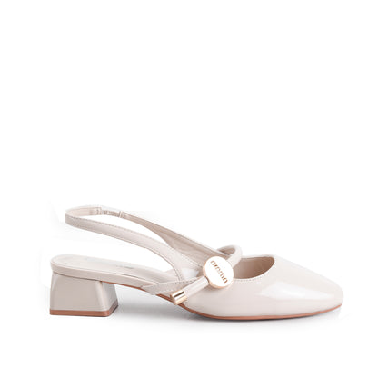 Beige Slingback Flats Slippers | 416P-F