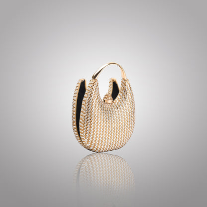 Classic Golden+Silver Swarovski Statement Clutch | C1446-XT