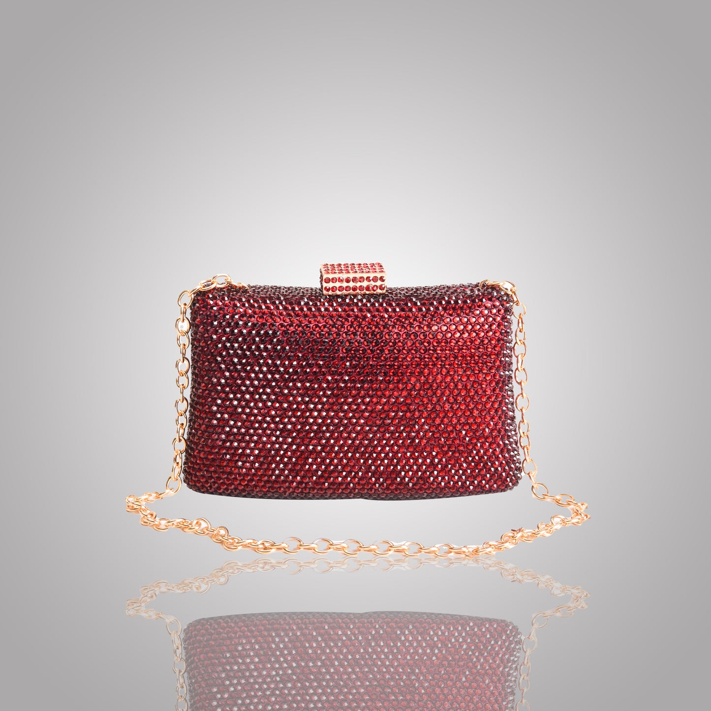 Elegant Maroon Swarovski Clutch | C1341-M