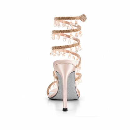 Pink Crystal Strap Party Heels |269H-PX