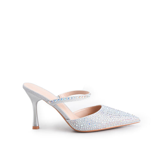 Silver Midnight Plum Sparkle High Heel Pumps | 417P-S