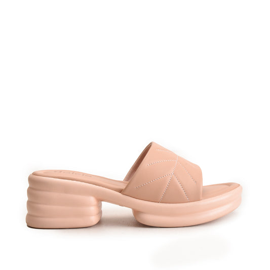Blush Pink Quilted Slide-On Platform Flats | 504M-P Dolcis