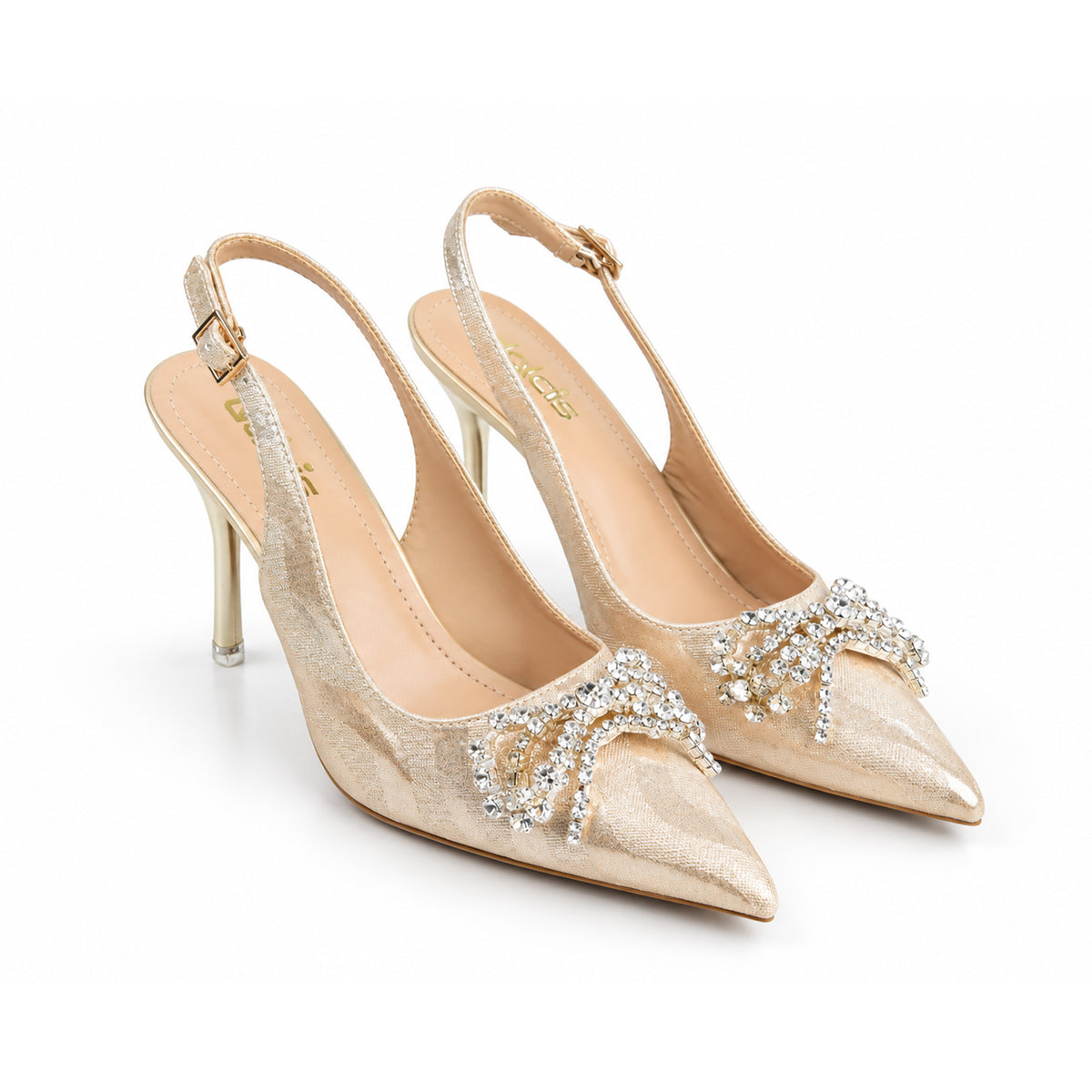 Golden Diamond Bow Slingback‑Heel | 439P-X