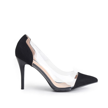 Black Transparent High Heel Pumps | 422G-C