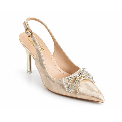Golden Diamond Bow Slingback‑Heel | 439P-X