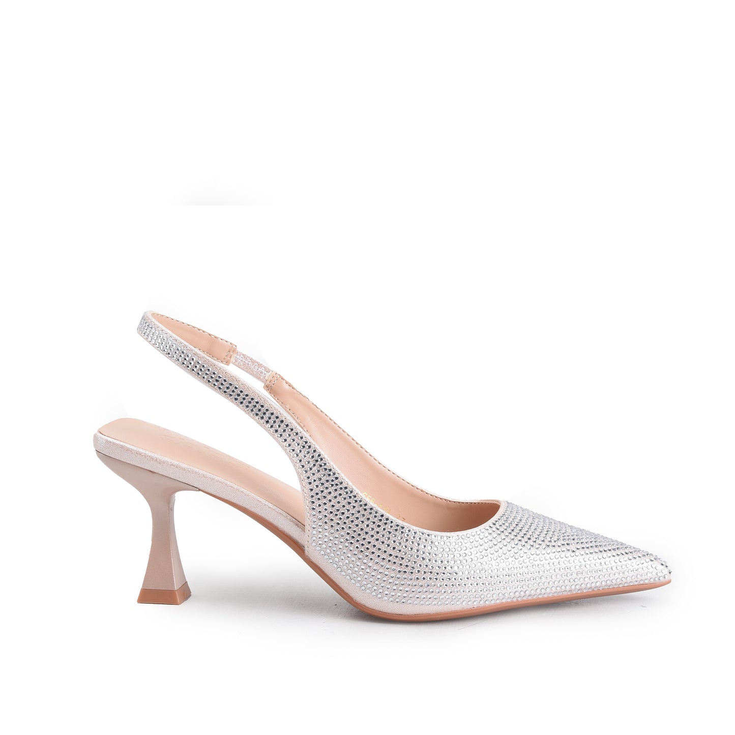 Golden Glitter Pointed Slingbacks Heels | 418P-X
