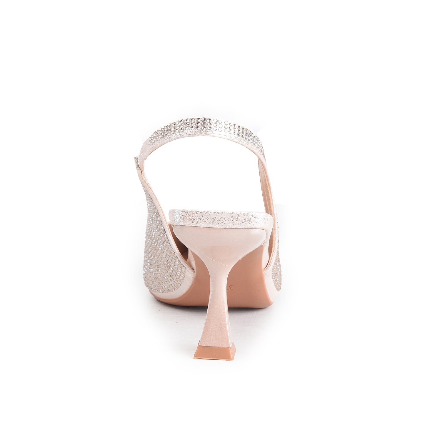 Golden Strappy Heels with Rhinestone Embellishment | 418P-PX