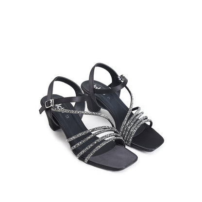 Black Modern Sleek Block Heel |258H-C