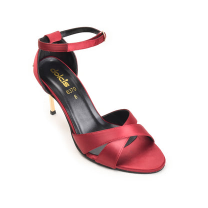 Red Satin Cross Strap Heels | 214H-M Dolcis