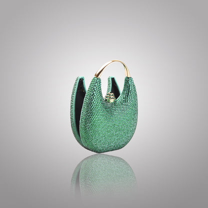 Classic Green Swarovski Statement Clutch | C1446-K