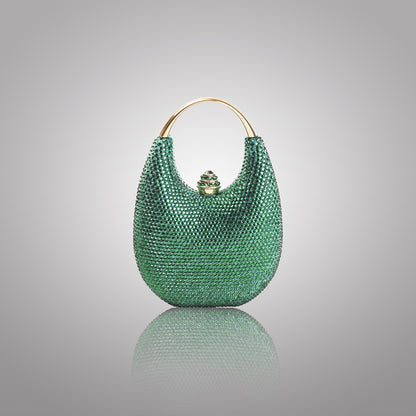 Classic Green Swarovski Statement Clutch | C1446-K
