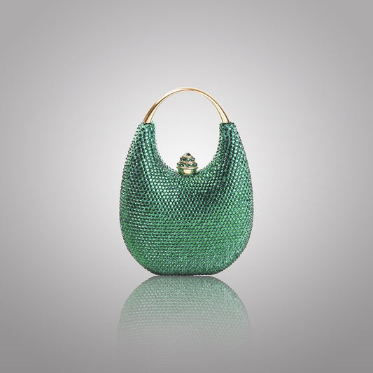 Classic Green Swarovski Statement Clutch | C1446-K