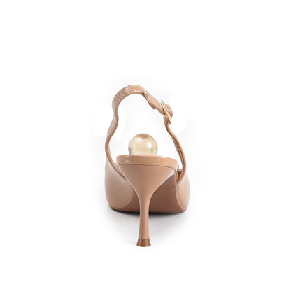 Sparkling Nude Embellished Heels | 434P-F