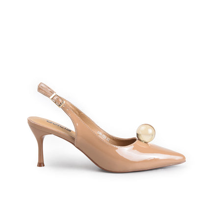 Sparkling Nude Embellished Heels | 434P-F