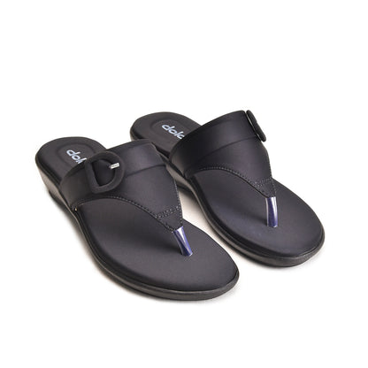 Black Buckle Comfort Detail Flipflops | 763R-C Dolcis