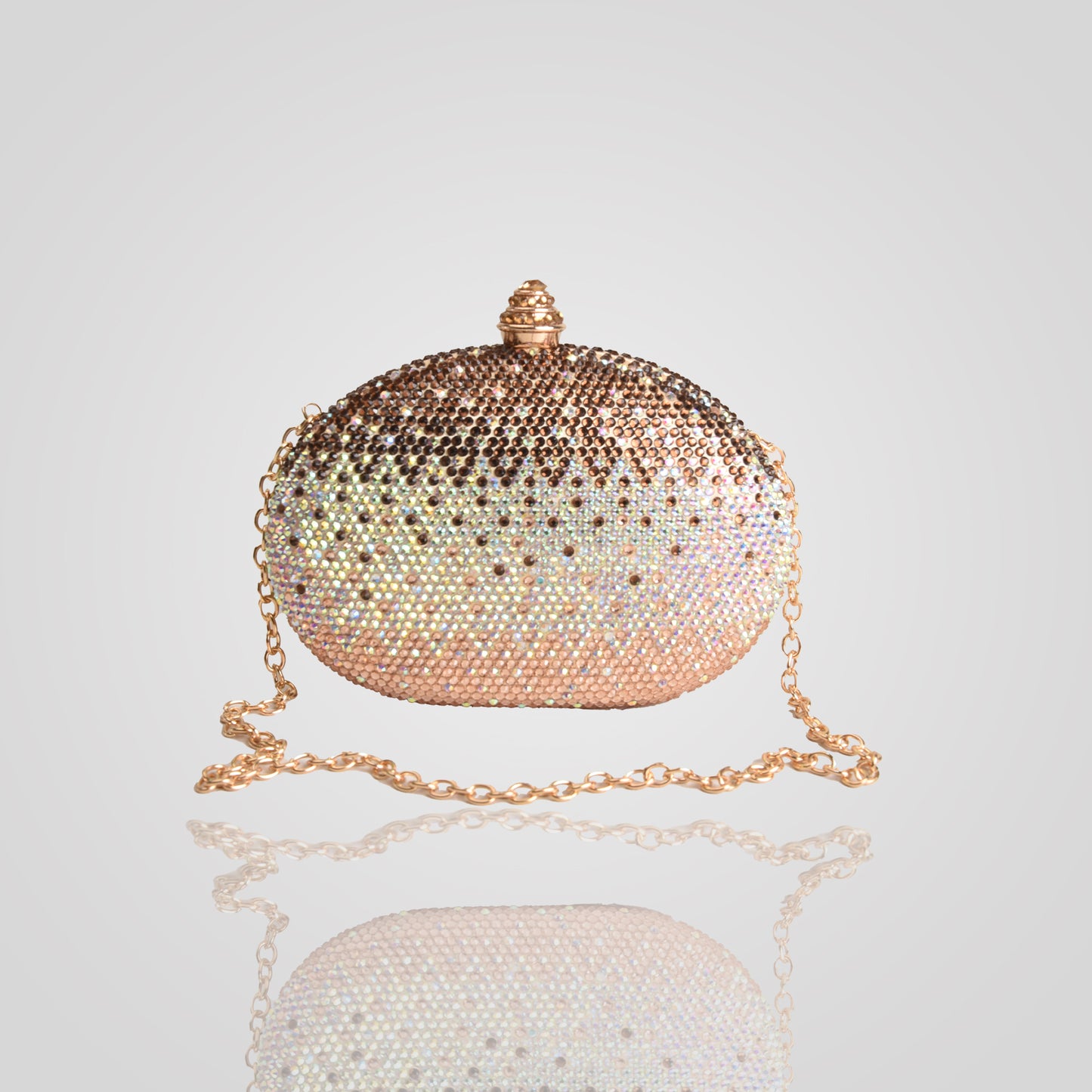 Premium Golden brown Swarovski Clutch | C1342-BX
