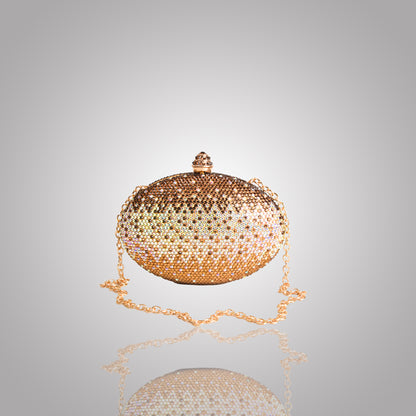 Premium Golden Brown Swarovski Clutch | C1447-BX