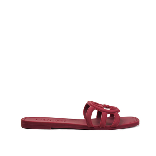 Maroon Cut-Out Slip-On Flats Slippers  | 567L-M