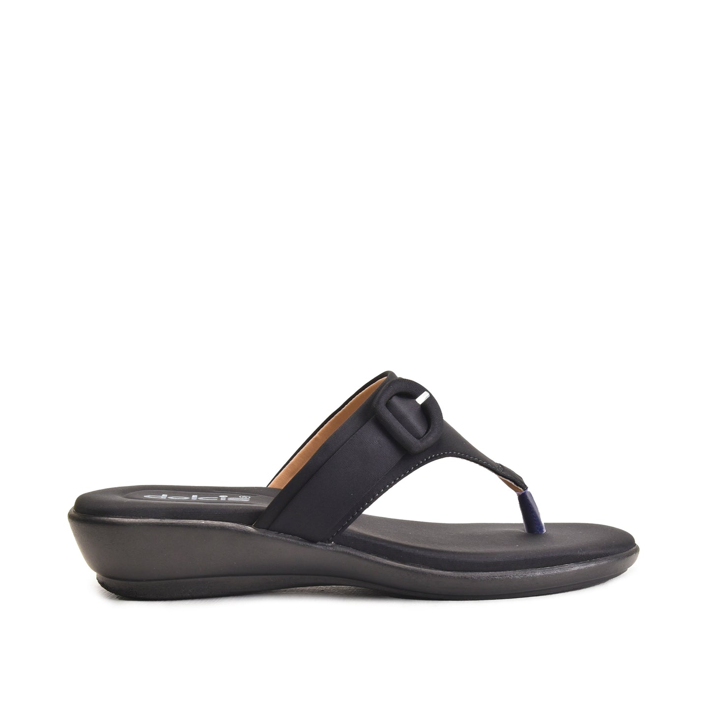 Black Buckle Comfort Detail Flipflops | 763R-C Dolcis