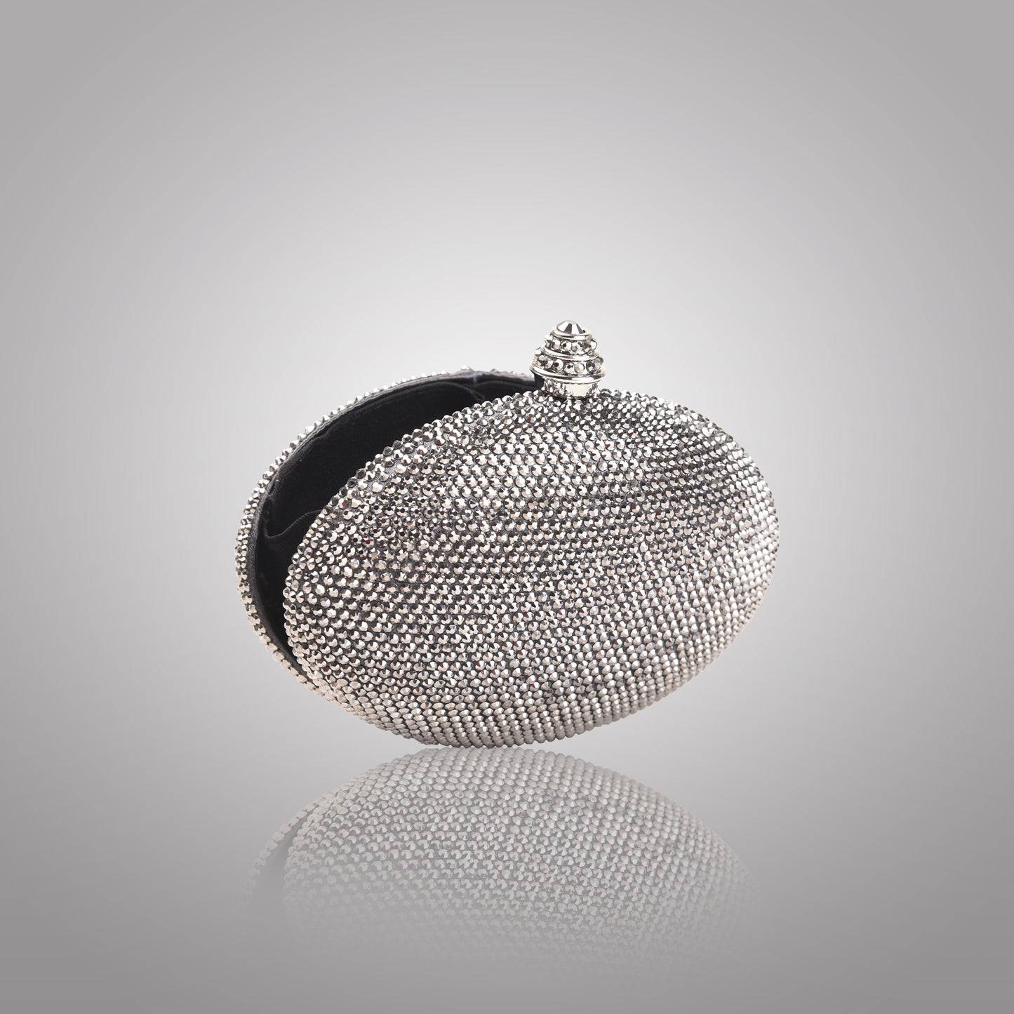 Premium Grey  Swarovski Clutch | C1447-G