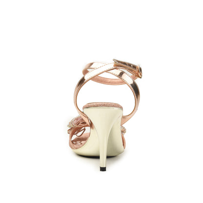 Rose Gold Heels with Embellished Bow | 216H-PX