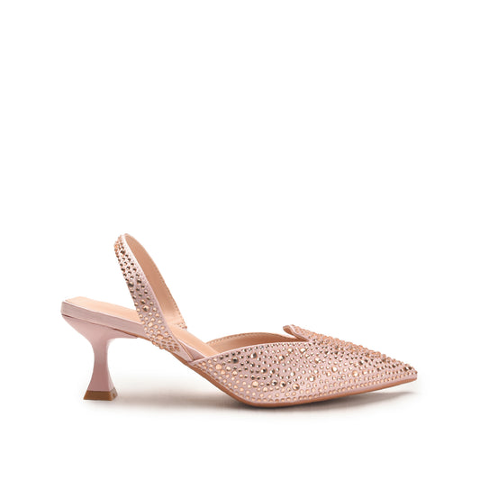 Chic Peach Studded Slingback Heels | 483N-PX Dolcis