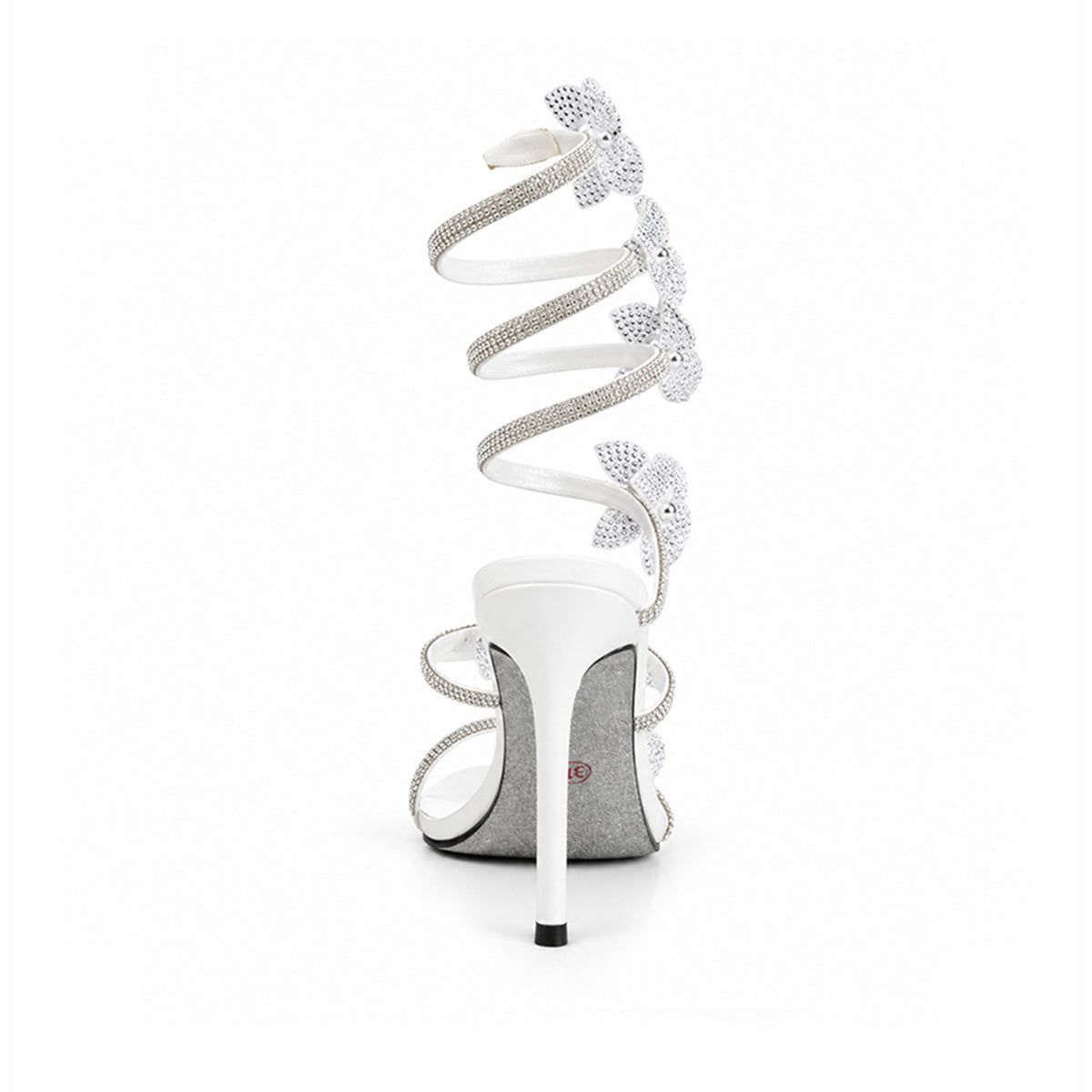 White Crystal Strap Party Heels |270H-W