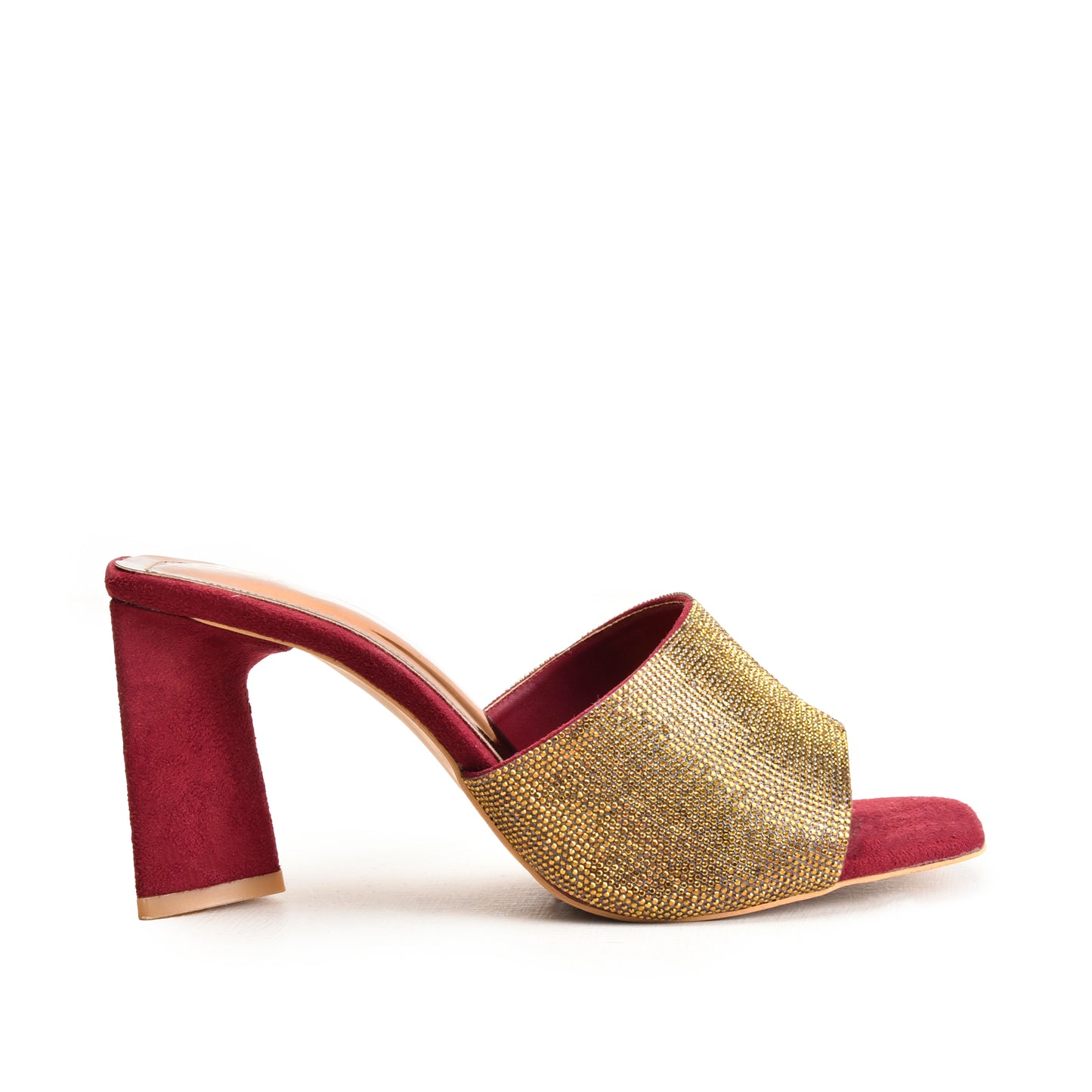 Maroon Gold Block Heels | 511M-M Dolcis